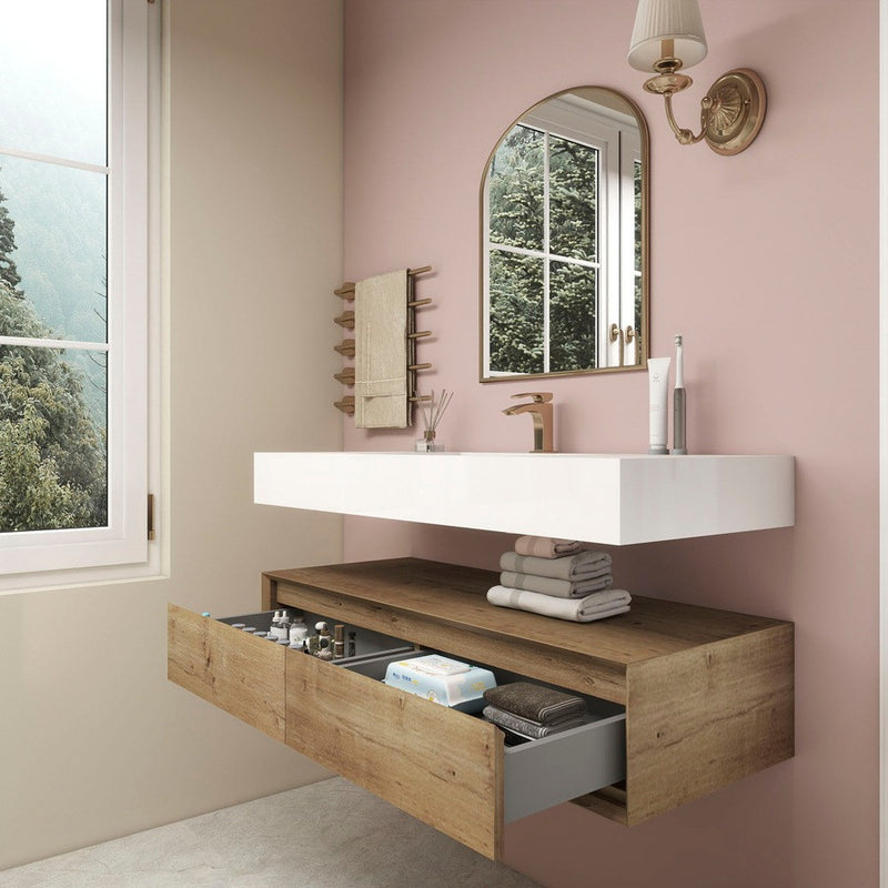 Moreno Bath BTO1748 Alysa 48" Floating Bathroom Vanity Set with FLX16 Acrylic Single Sink Top