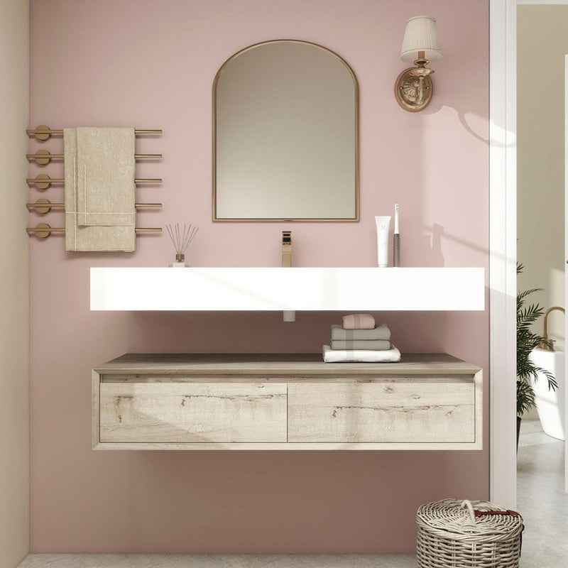 Moreno Bath BTO1748 Alysa 48" Floating Bathroom Vanity Set with FLX16 Acrylic Single Sink Top