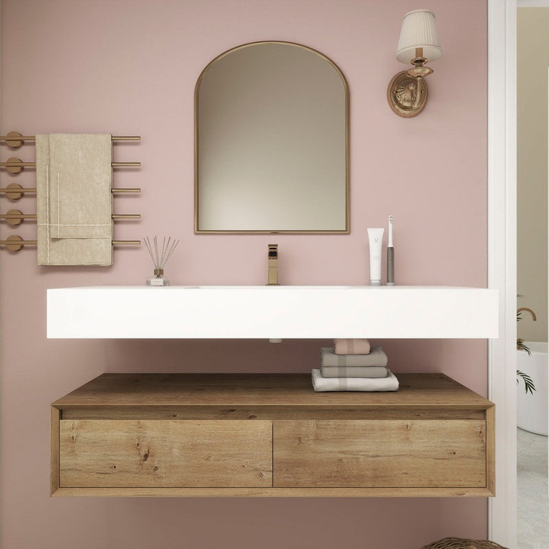 Moreno Bath BTO1748 Alysa 48" Floating Bathroom Vanity Set with FLX16 Acrylic Single Sink Top