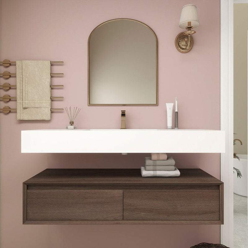 Moreno Bath BTO1748 Alysa 48" Floating Bathroom Vanity Set with FLX16 Acrylic Single Sink Top