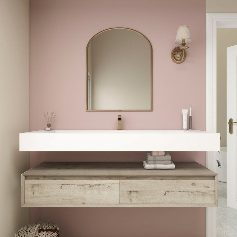 Moreno Bath BTO1760S Alysa 60" Floating Bathroom Vanity Set with FLX16 Acrylic Single Sink Top