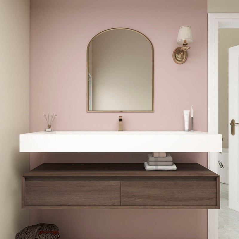 Moreno Bath BTO1760S Alysa 60" Floating Bathroom Vanity Set with FLX16 Acrylic Single Sink Top