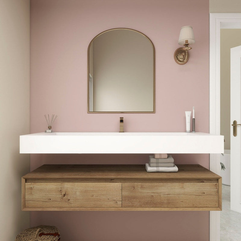 Moreno Bath BTO1760S Alysa 60" Floating Bathroom Vanity Set with FLX16 Acrylic Single Sink Top