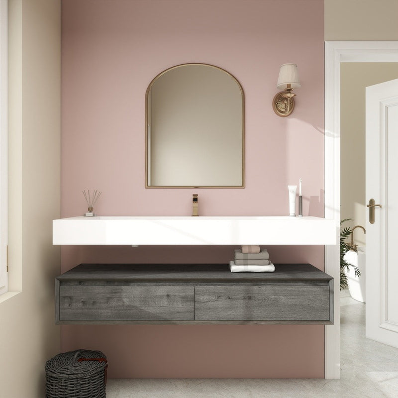 Moreno Bath BTO1760S Alysa 60" Floating Bathroom Vanity Set with FLX16 Acrylic Single Sink Top