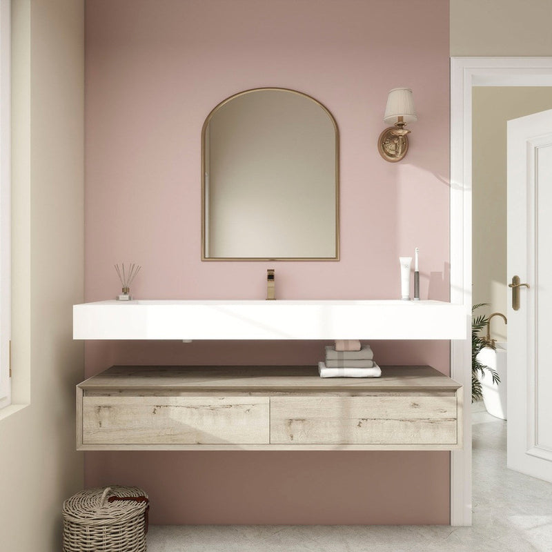 Moreno Bath BTO1760S Alysa 60" Floating Bathroom Vanity Set with FLX16 Acrylic Single Sink Top