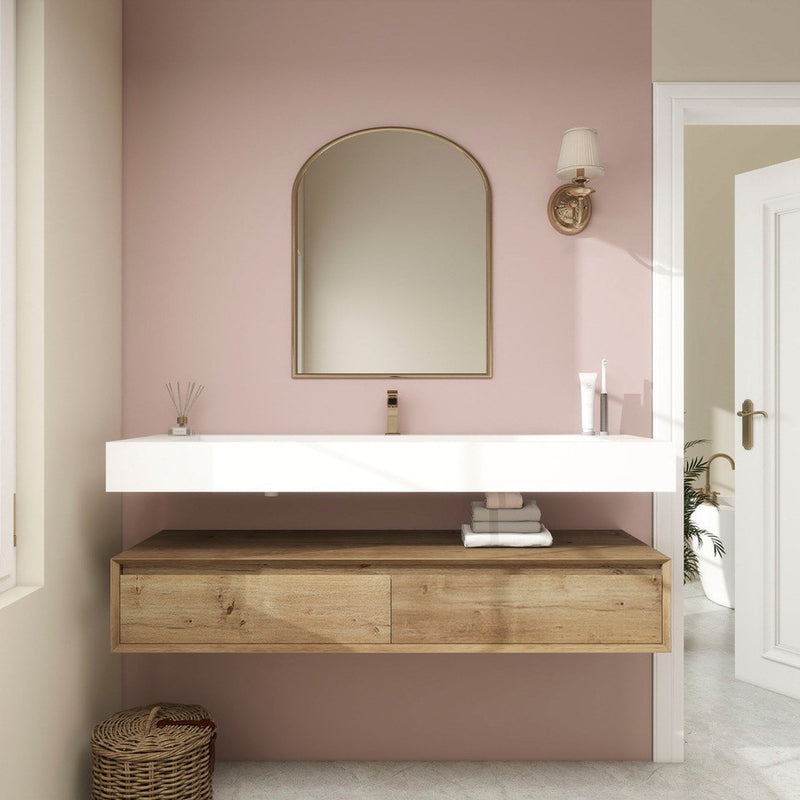 Moreno Bath BTO1760S Alysa 60" Floating Bathroom Vanity Set with FLX16 Acrylic Single Sink Top