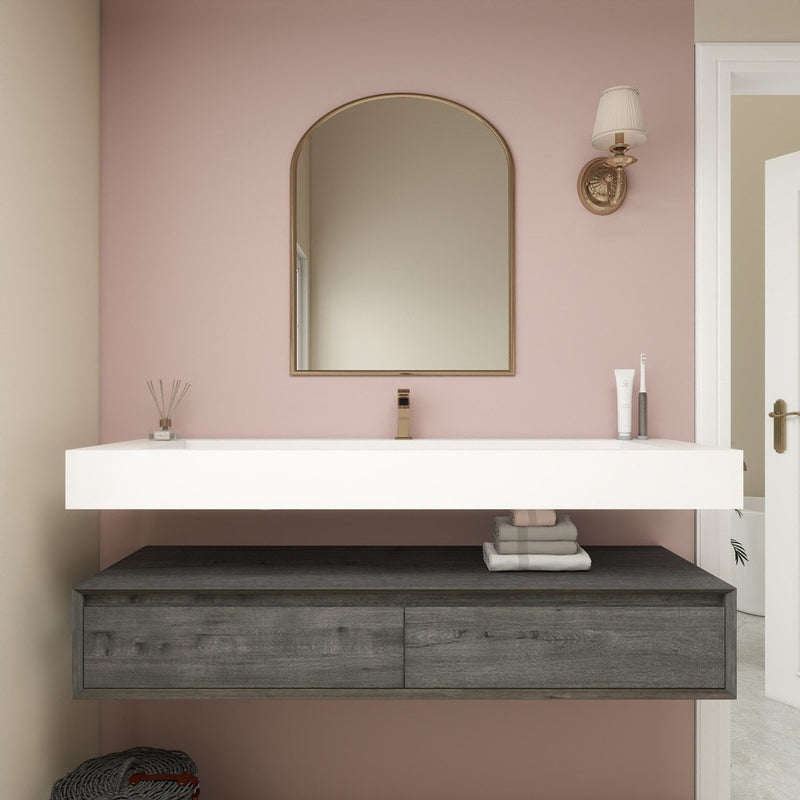 Moreno Bath BTO1760S Alysa 60" Floating Bathroom Vanity Set with FLX16 Acrylic Single Sink Top