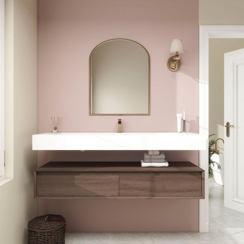 Moreno Bath BTO1760S Alysa 60" Floating Bathroom Vanity Set with FLX16 Acrylic Single Sink Top
