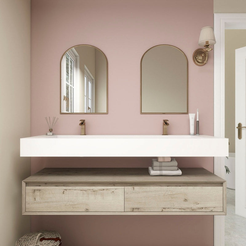 Moreno Bath BTO1760D Alysa 60" Floating Bathroom Vanity Set with FLX16 Acrylic Sink/Double Faucet Hole