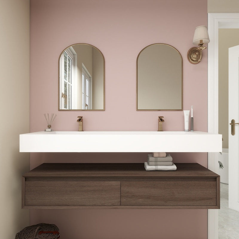 Moreno Bath BTO1760D Alysa 60" Floating Bathroom Vanity Set with FLX16 Acrylic Sink/Double Faucet Hole