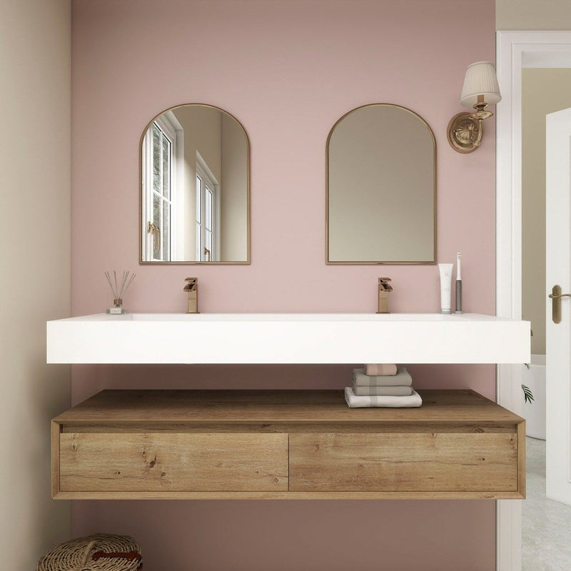 Moreno Bath BTO1760D Alysa 60" Floating Bathroom Vanity Set with FLX16 Acrylic Sink/Double Faucet Hole