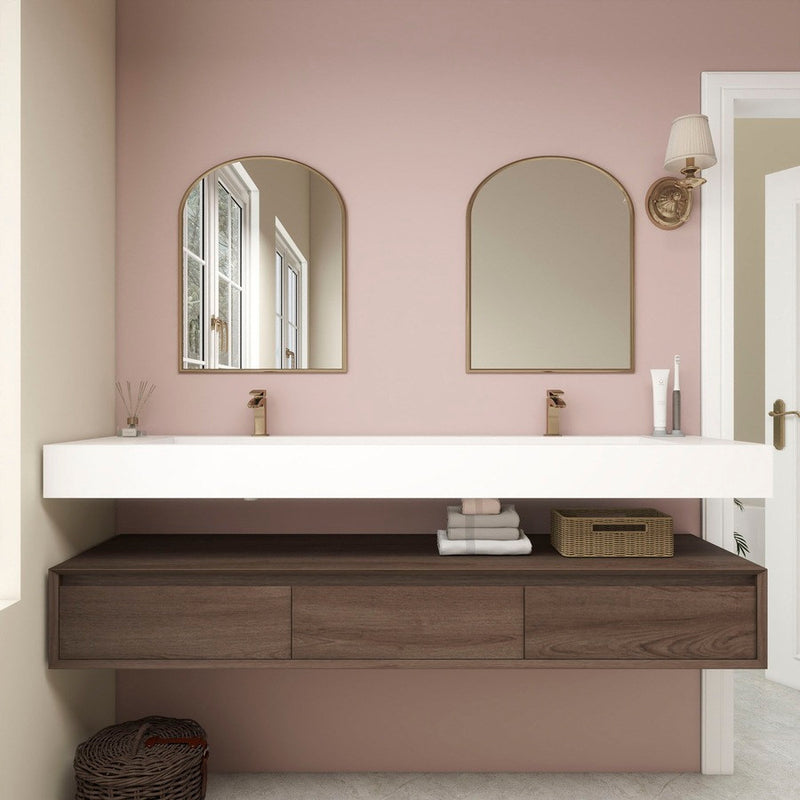 Moreno Bath BTO1772D Alysa 72" Floating Bathroom Vanity Set with FLX16 Acrylic Sink/Double Faucet Hole