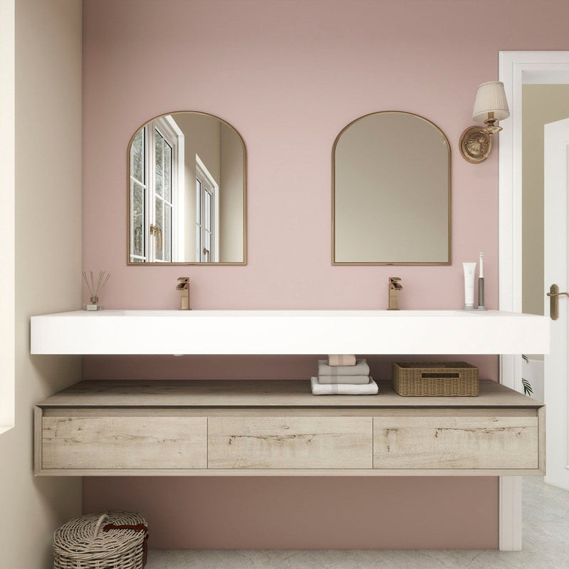 Moreno Bath BTO1772D Alysa 72" Floating Bathroom Vanity Set with FLX16 Acrylic Sink/Double Faucet Hole