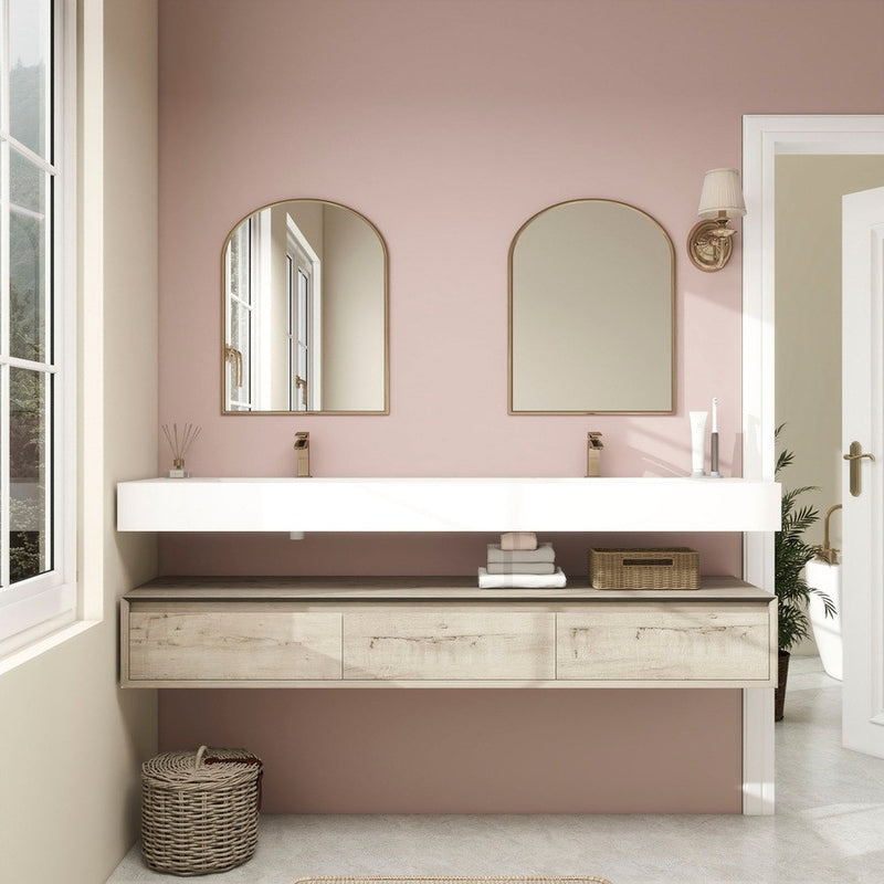 Moreno Bath BTO1772D Alysa 72" Floating Bathroom Vanity Set with FLX16 Acrylic Sink/Double Faucet Hole