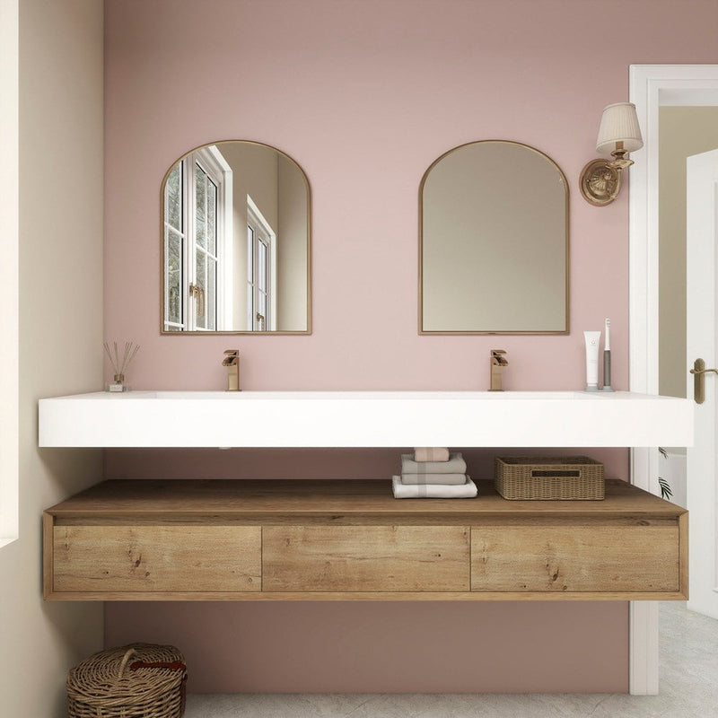 Moreno Bath BTO1772D Alysa 72" Floating Bathroom Vanity Set with FLX16 Acrylic Sink/Double Faucet Hole