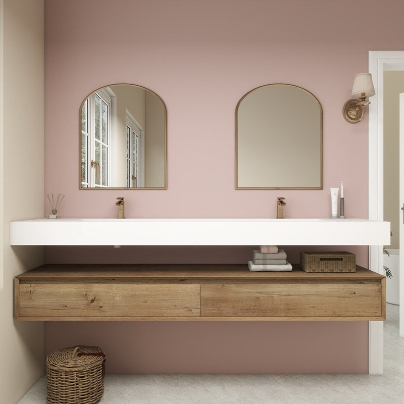 Moreno Bath BTO1784D Alysa 84" Floating Bathroom Vanity Set with FLX16 Acrylic Sink & Double Faucet Holes