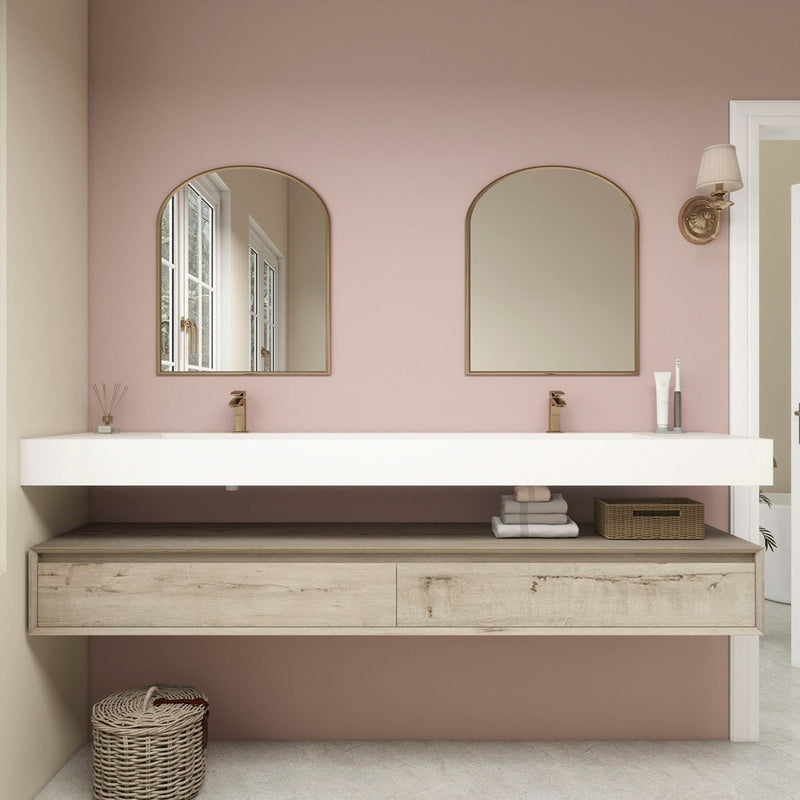 Moreno Bath BTO1784D Alysa 84" Floating Bathroom Vanity Set with FLX16 Acrylic Sink & Double Faucet Holes