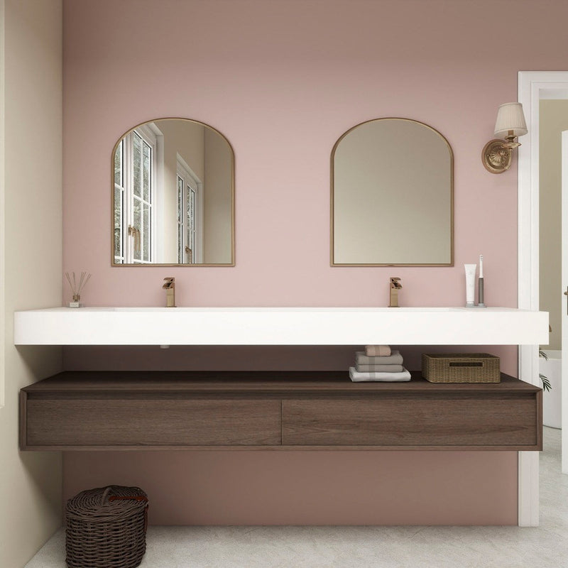 Moreno Bath BTO1784D Alysa 84" Floating Bathroom Vanity Set with FLX16 Acrylic Sink & Double Faucet Holes