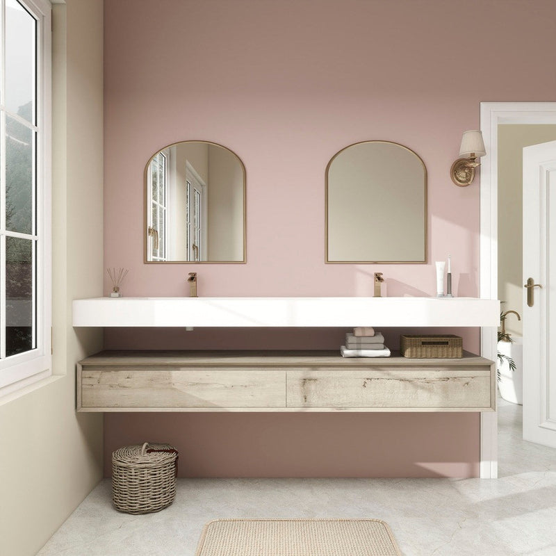 Moreno Bath BTO1784D Alysa 84" Floating Bathroom Vanity Set with FLX16 Acrylic Sink & Double Faucet Holes