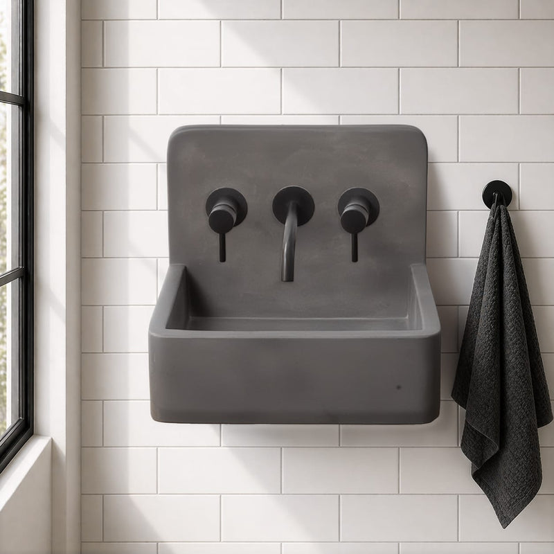 Amadeo Concrete Wall-Mount Bathroom Sink - Dusk Grey
