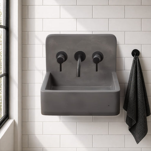 Amadeo Concrete Wall-Mount Bathroom Sink - Dusk Grey
