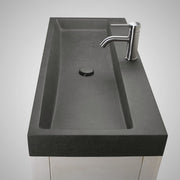 Amador Rectangular Cast Concrete Vessel Sink - Dark Grey