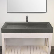 Amador Rectangular Cast Concrete Vessel Sink - Dark Grey