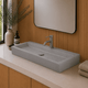 Amador Rectangular Cast Concrete Vessel Sink - Light Grey