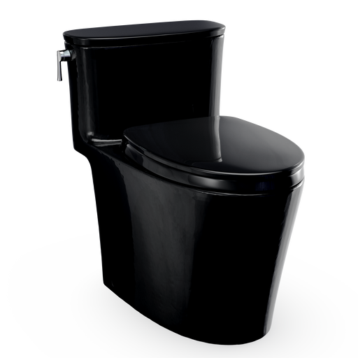 TOTO MS686124CUF#51 Aurora 1G One-Piece Elongated 1.0 GPF WASHLET+ and Auto Flush Ready Universal Height Toilet with SS124 SoftClose Seat, Ebony