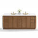 Ancerre Designs VTS-Aston-84-CN-WQZ Aston 84" Chestnut Oak Double Sink Bathroom Vanity with Alpine White Quartz Top