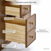 Ancerre Designs VTS-Aston-84-CN-WQZ Aston 84" Chestnut Oak Double Sink Bathroom Vanity with Alpine White Quartz Top - view 6