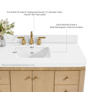Ancerre Designs VTS-Aston-84-Oak-WQZ Aston 84" American Oak Double Sink Bathroom Vanity with Alpine White Quartz Top - view 4