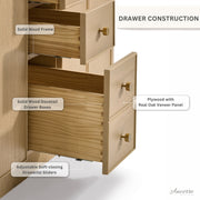 Ancerre Designs VTS-Aston-84-Oak-WQZ Aston 84" American Oak Double Sink Bathroom Vanity with Alpine White Quartz Top - view 6