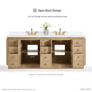 Ancerre Designs VTS-Aston-84-Oak-WQZ Aston 84" American Oak Double Sink Bathroom Vanity with Alpine White Quartz Top - view 8