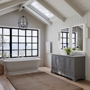 Ancerre Designs VTS-AUDREY-60-SG-CW Audrey 60" Sapphire Gray Double Sink Bathroom Vanity with Italian Carrara White Marble Top and Brushed Nickel Hardware - view 4