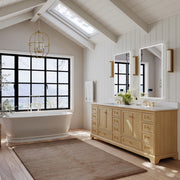 Ancerre Designs VTS-Audrey-84-Oak-WQZ Audrey 84" American Oak Double Sink Bathroom Vanity with Alpine White Quartz Top - view 2