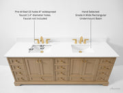 Ancerre Designs VTS-Audrey-84-Oak-WQZ Audrey 84" American Oak Double Sink Bathroom Vanity with Alpine White Quartz Top - view 5