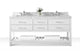 Ancerre Designs VTS-ELIZABETH-72-W-CW Elizabeth 72" White Double Sink Bathroom Vanity with Italian Carrara White Marble Top and Brushed Nickel Hardware