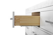 Ancerre Designs VTS-ELIZABETH-72-W-CW Elizabeth 72" White Double Sink Bathroom Vanity with Italian Carrara White Marble Top and Brushed Nickel Hardware - view 9