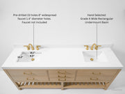 Ancerre Designs VTS-Elizabeth-84-Oak-WQZ Elizabeth 84" American Oak Double Sink Bathroom Vanity with Alpine White Quartz Top - view 13