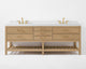 Ancerre Designs VTS-Elizabeth-84-Oak-WQZ Elizabeth 84" American Oak Double Sink Bathroom Vanity with Alpine White Quartz Top