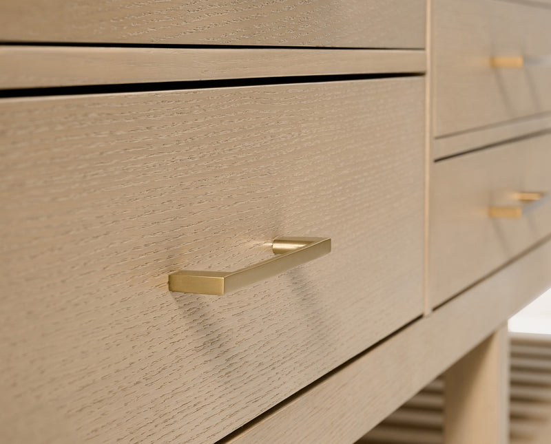 Ancerre Designs VTS-Elizabeth-84-Oak-WQZ Elizabeth 84" American Oak Double Sink Bathroom Vanity with Alpine White Quartz Top - view 9