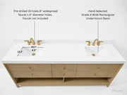 Ancerre Designs VTS-Momo-84-Oak-WQZ Momo 84" American Oak Double Sink Bathroom Vanity with Alpine White Quartz Top - view 14