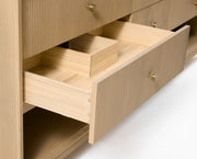Ancerre Designs VTS-Momo-84-Oak-WQZ Momo 84" American Oak Double Sink Bathroom Vanity with Alpine White Quartz Top - view 9