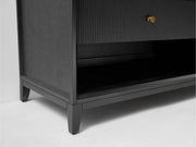 Ancerre Designs VTS-Momo-84-RBO-WQZ Momo 84" Black Oak Double Sink Bathroom Vanity with Alpine White Quartz Top - view 11