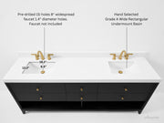 Ancerre Designs VTS-Momo-84-RBO-WQZ Momo 84" Black Oak Double Sink Bathroom Vanity with Alpine White Quartz Top - view 13