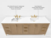 Ancerre Designs VTS-Turlington-84-Oak-WQZ Turlington 84" American Oak Double Sink Bathroom Vanity with Alpine White Quartz Top - view 14