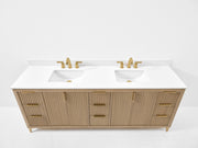 Ancerre Designs VTS-Turlington-84-Oak-WQZ Turlington 84" American Oak Double Sink Bathroom Vanity with Alpine White Quartz Top - view 6