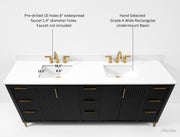 Ancerre Designs VTS-Turlington-84-RBO-WQZ Turlington 84" Black Oak Double Sink Bathroom Vanity with Alpine White Quartz Top - view 14