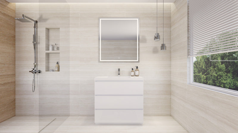 Moreno Bath FSANG36 Angeles 36" Freestanding Bathroom Vanity Set with Reinforced Acrylic Sink